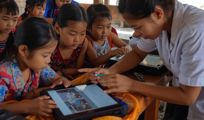 Through solar-powered technology and educational programs, children gain access to foundational learning no matter how remote their community is.